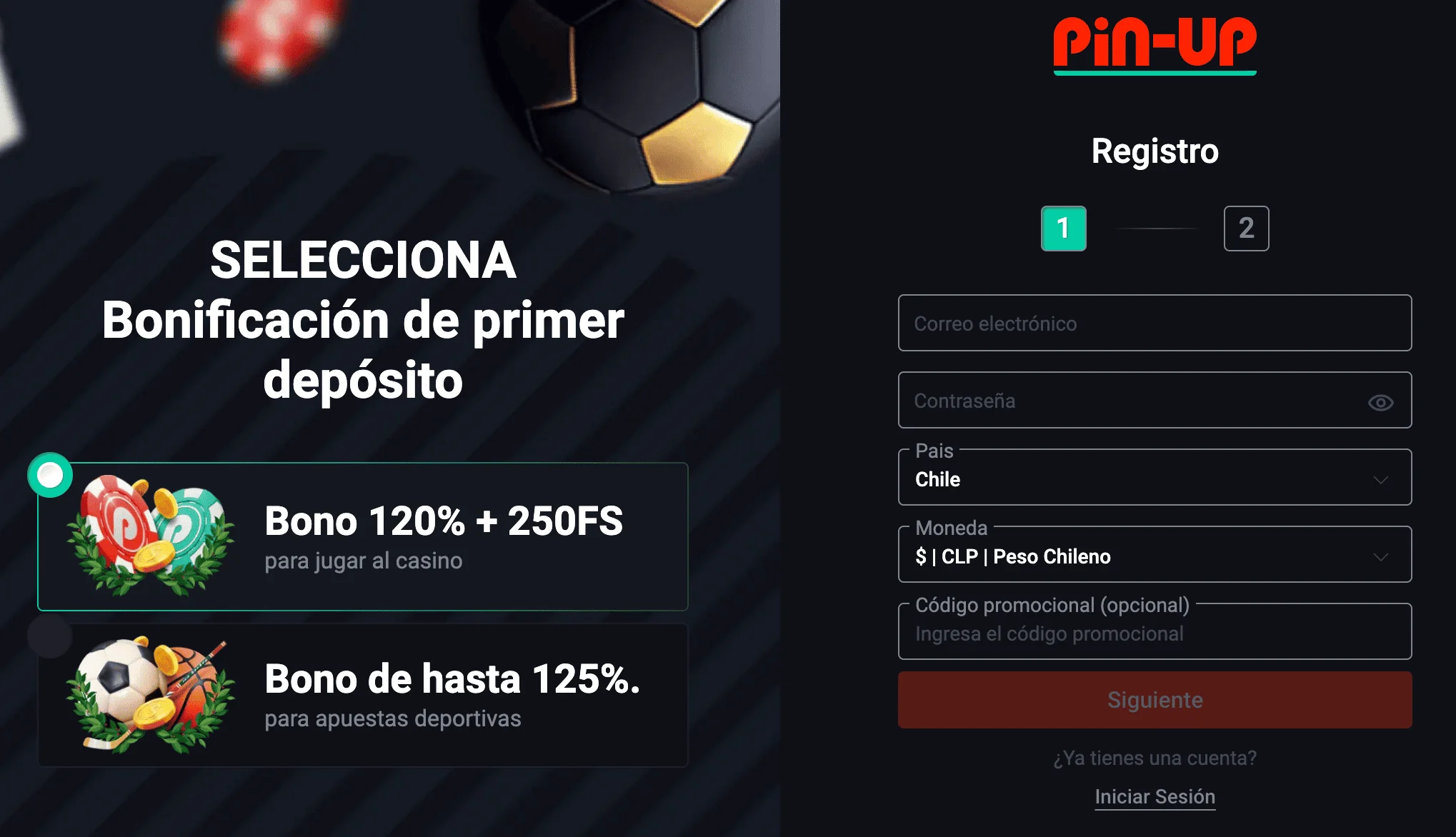 Pin Up casino registro