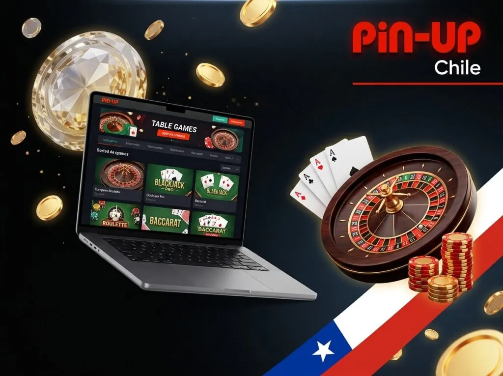 Ruleta, blackjack y juegos de mesa disponibles en el casino Pin-Up Chile.